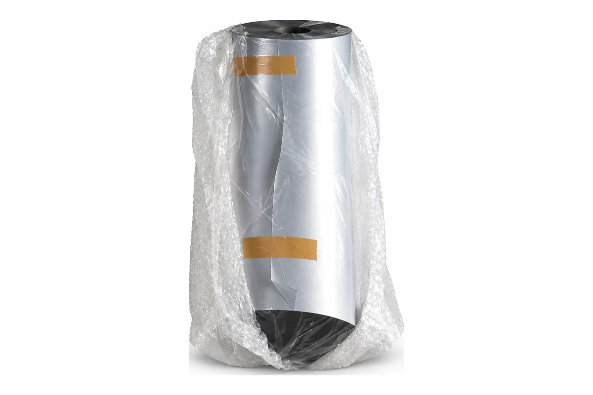Gulungan laminasi PET / aluminium foil dengan pembungkus pelindung, tampilan hasil penyuntingan