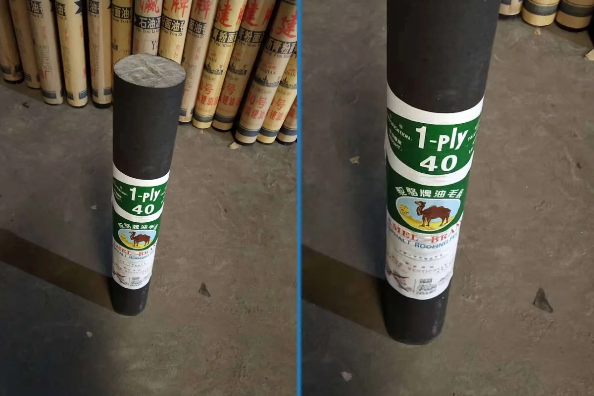 Label dan pembungkusan felt bumbung sebenar