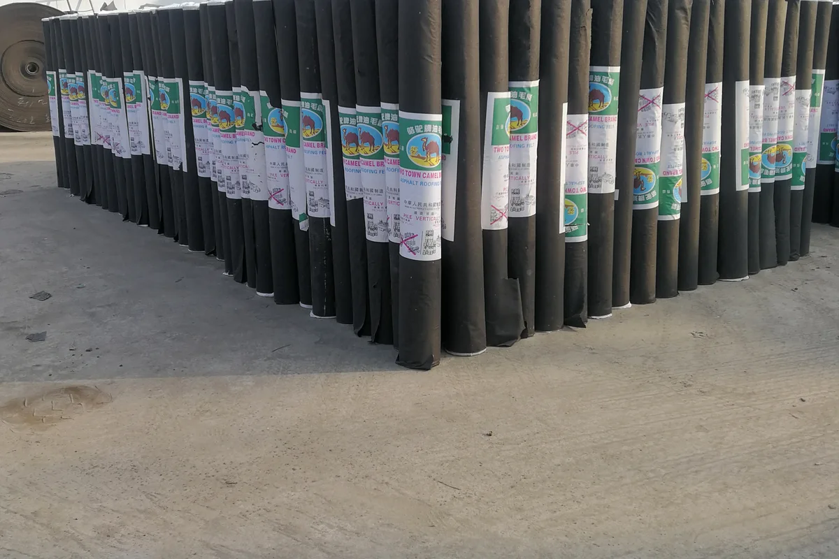 Roofing felt roll stock for bulk supply