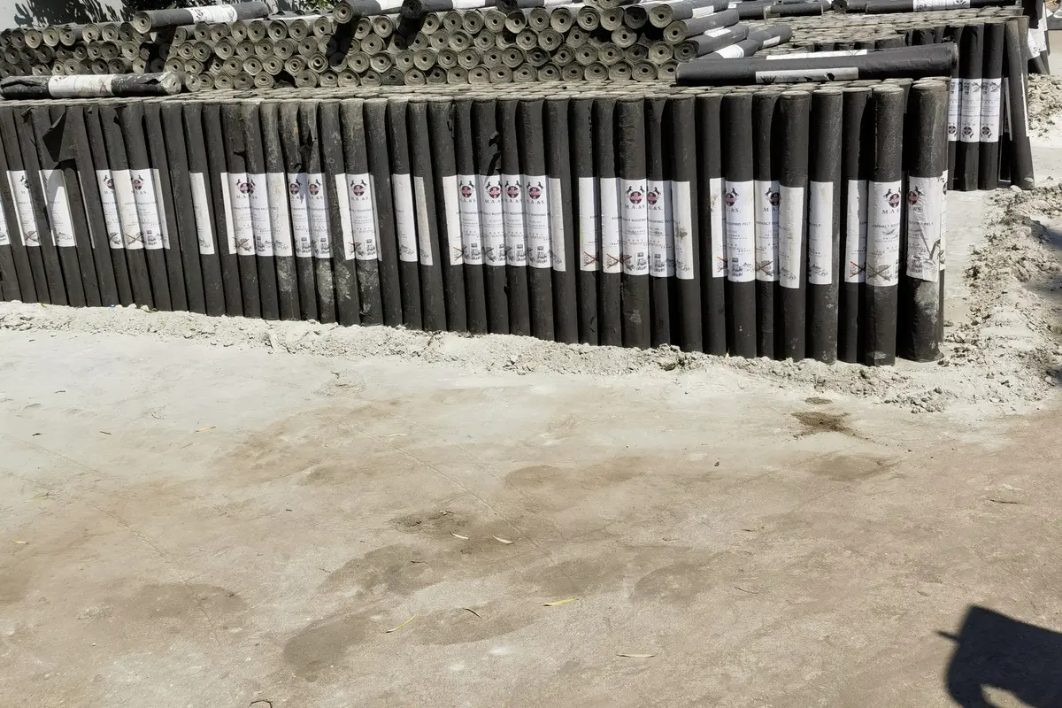 Roofing felt roll stock for bulk supply