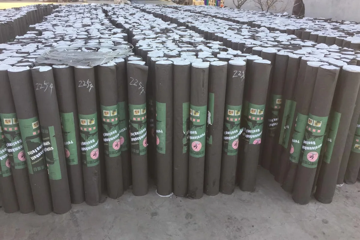 Roofing felt roll stock for bulk supply