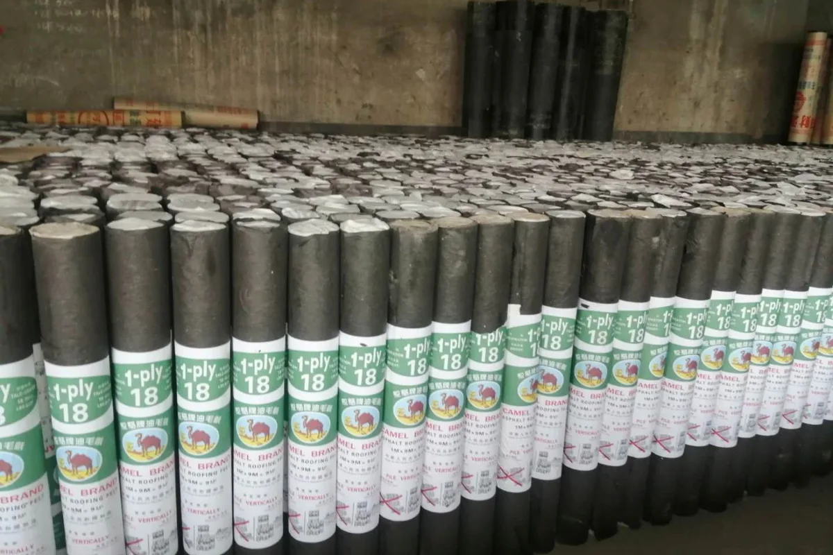 Roofing felt roll stock for bulk supply