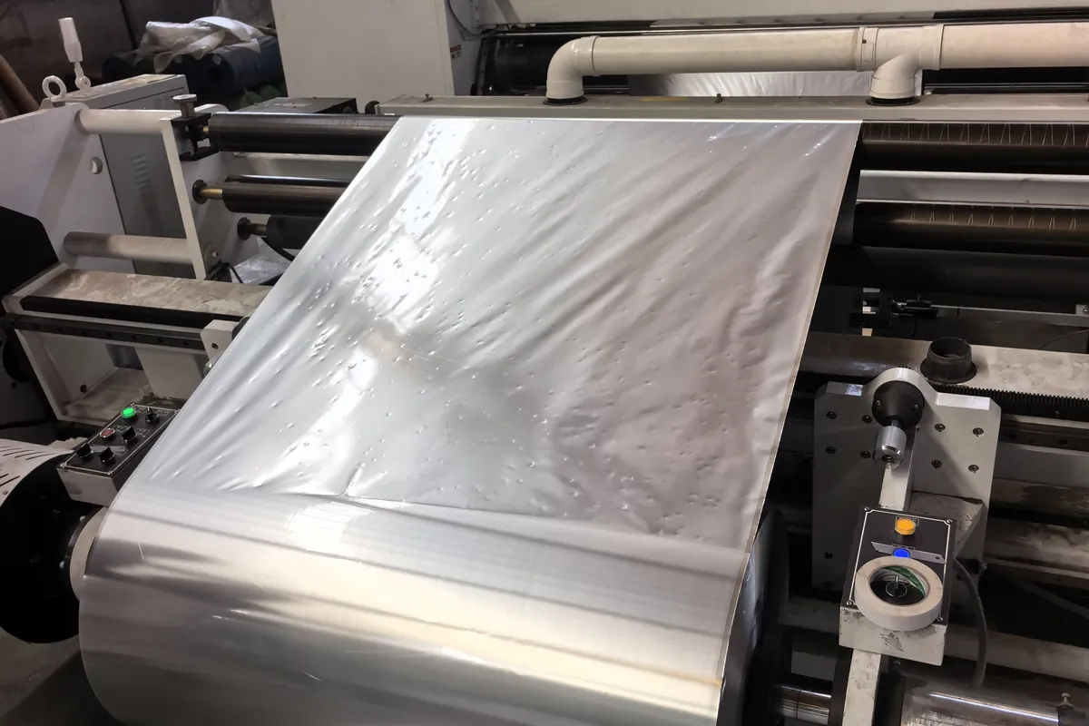 Aluminium foil processing on production equipment