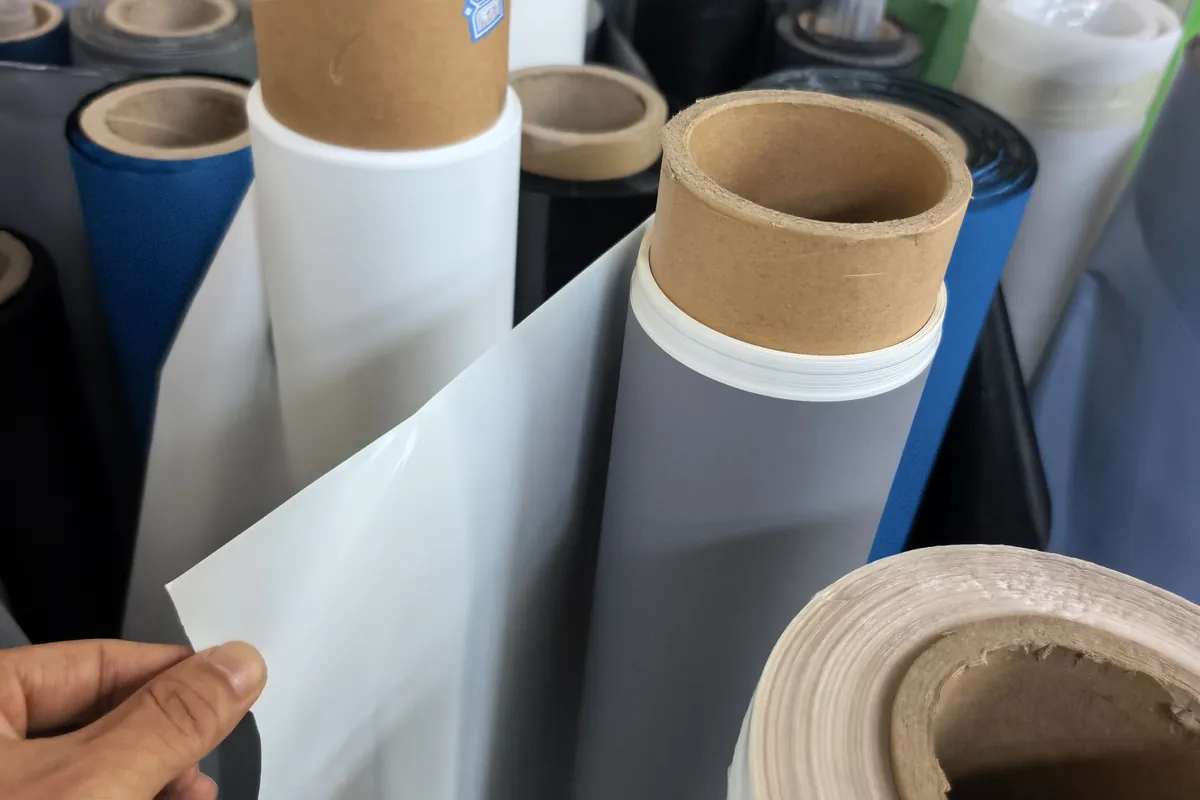 Film samples: white and translucent finishes