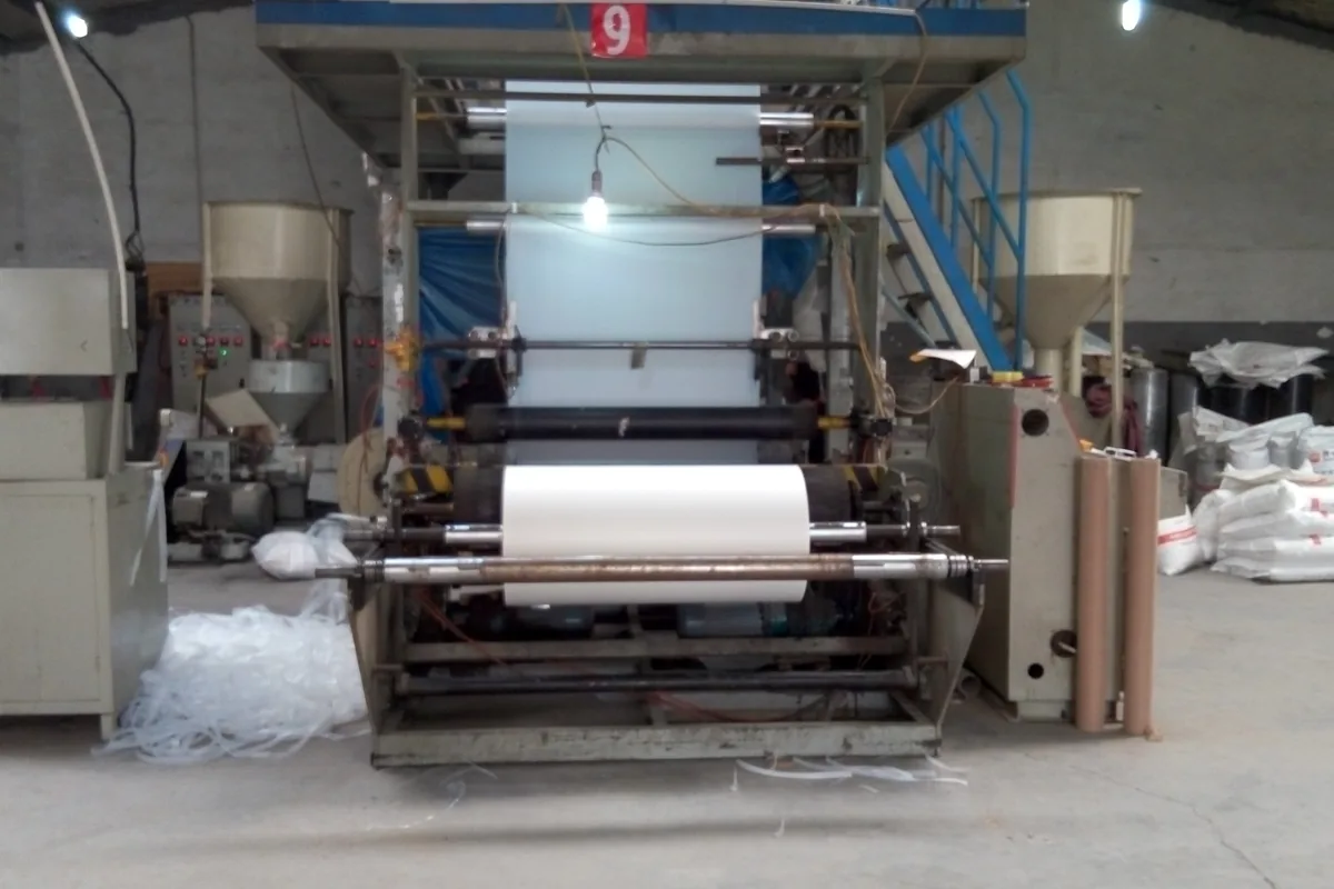 PET carrier film on its processing line